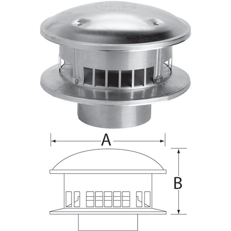 SELKIRK RV 6 In. x 12 In. x 6-1/4 In. Gas Vent Cap