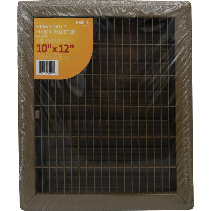 Selkirk 10 In. x 12 In. Brown Steel Floor Register