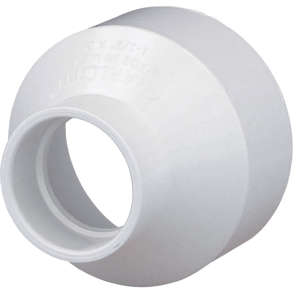 Charlotte Pipe 3 In. Hub x 1-1/2 In. Hub Schedule 40 DWV Reducing PVC Coupling