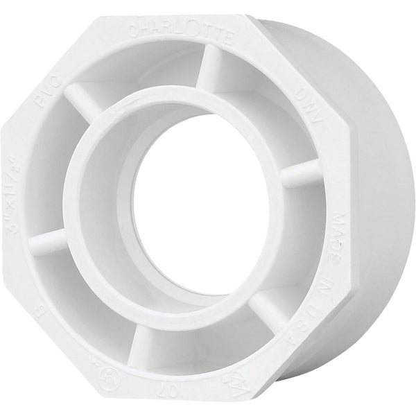 Charlotte Pipe 3 In. SPG x 1-1/2 In. Hub Schedule 40 DWV Reducing PVC Bushing