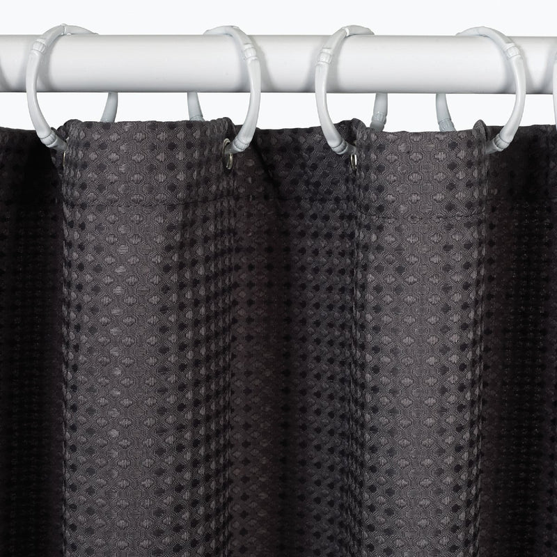 Zenna Home 70 In. x 72 In. Steel Gray Luxury Spa Waffle Shower Curtain