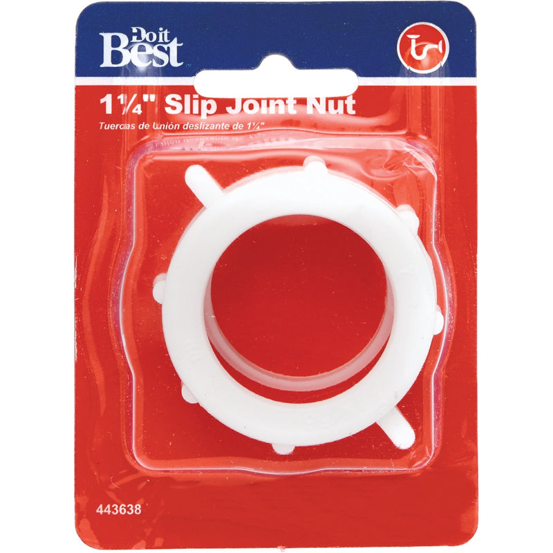 Do it Best 1-1/4 In. White Plastic Slip Joint Nut