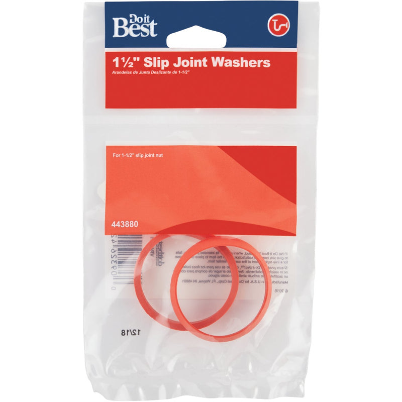 Do it Best 1-1/2 In. Red Rubber Slip Joint Washer (2-Pack)