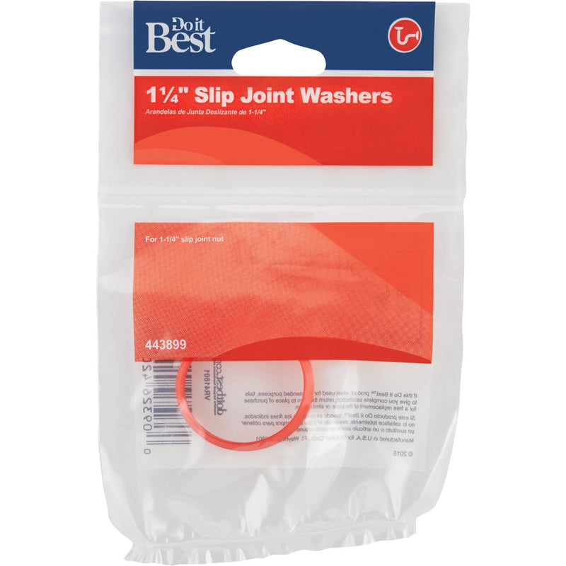 Do it Best 1-1/4 In. Red Rubber Slip Joint Washer (2-Pack)