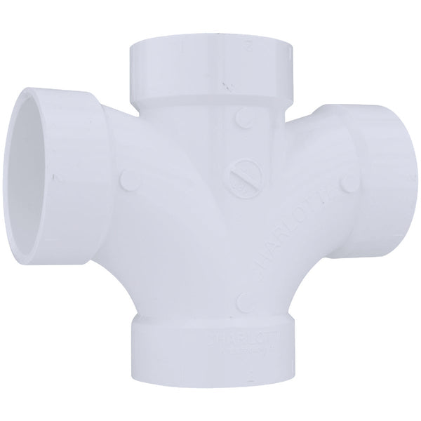 Charlotte Pipe 2 In. Double Sanitary DWV PVC Tee