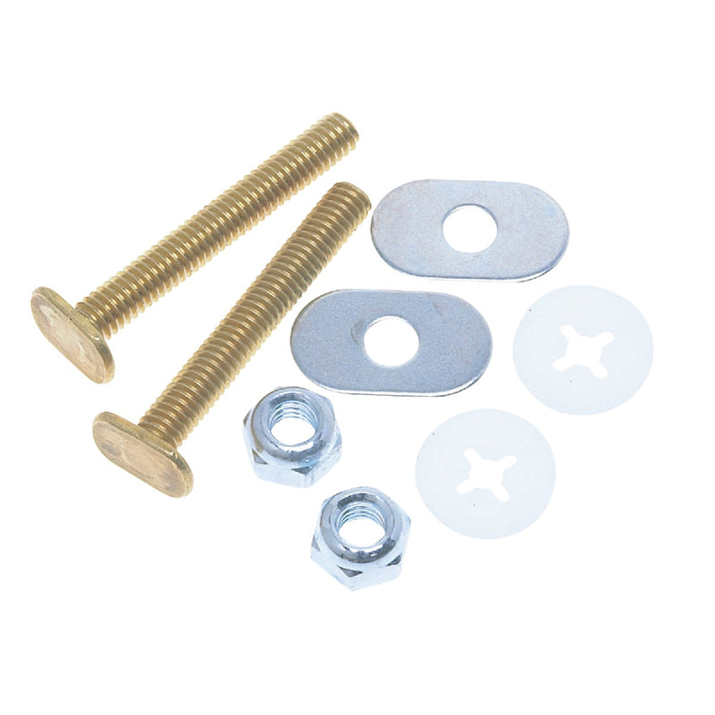 Do it Best 1/4 In. Brass Toilet Bolt Set