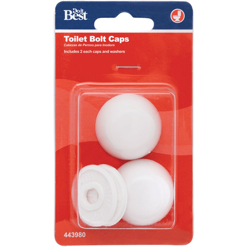 Do it Best White Plastic Toilet Snap-On Bolt Caps (2-Ct.)