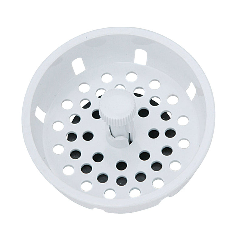 Keeney 3-1/2 In. White Basket Strainer Stopper