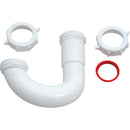 Keeney 1-1/4" White Plastic J-Bend, Heavy Duty Washer