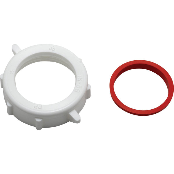 Keeney 1-1/4 In. x 1-1/4 In. White Plastic Slip Joint Nut