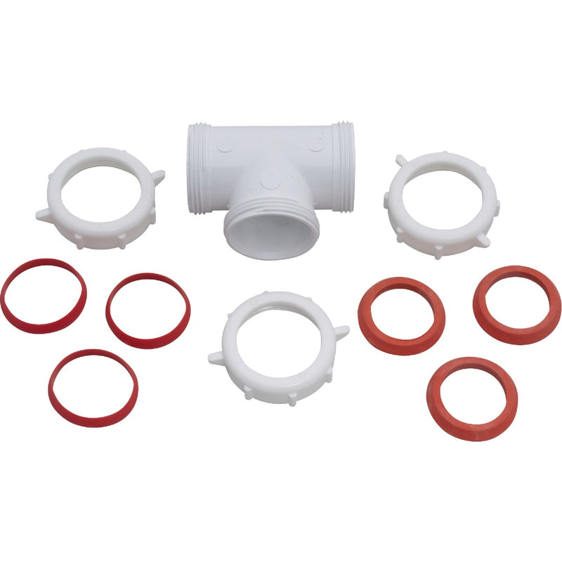 Keeney 1-1/2 In. White Polypropylene Three-Way Coupling Tee