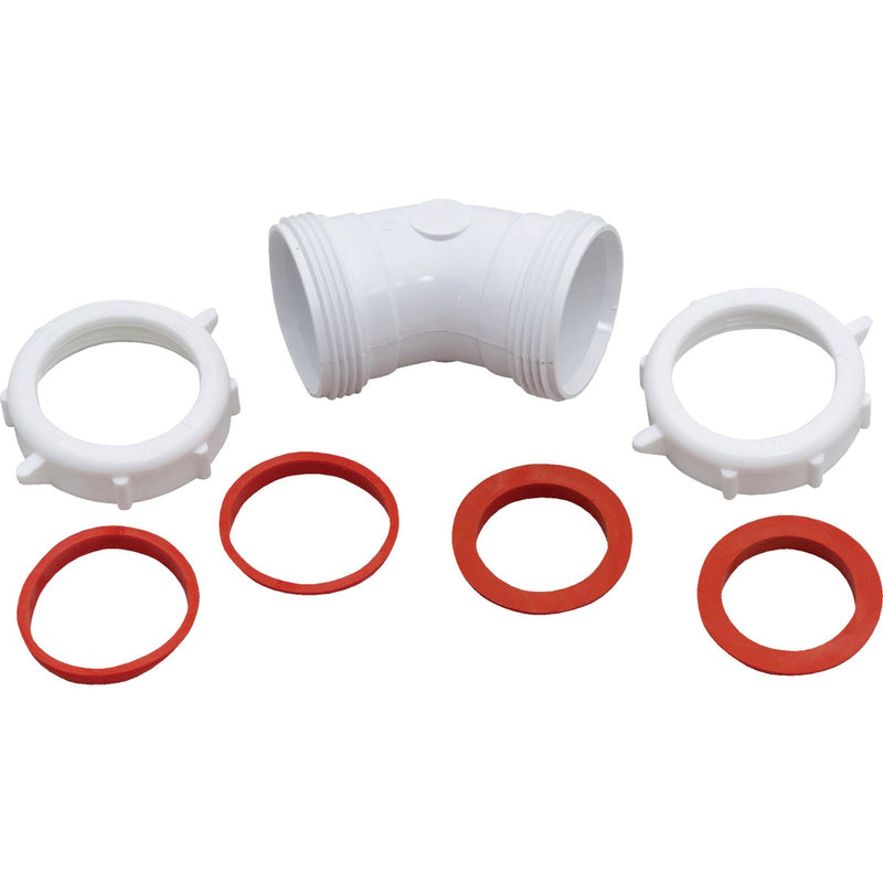 Keeney 1-1/2 In. White Polypropylene 45 Degree Elbow Coupling