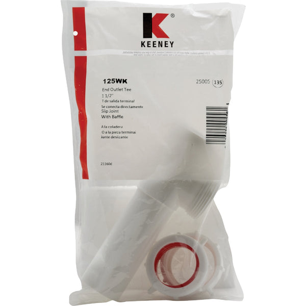 Keeney 1-1/2 In. White Polypropylene End Outlet Tee