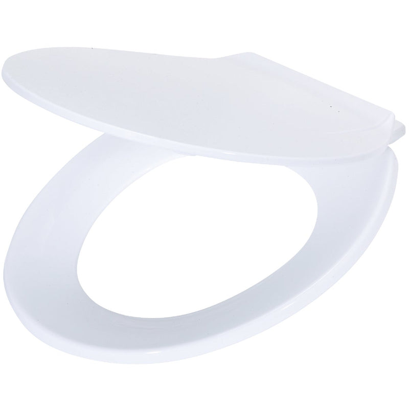 Home Impressions Round Closed Front White Plastic Toilet Seat