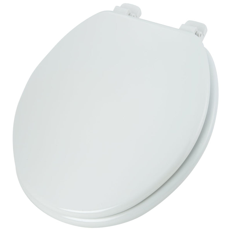 Home Impressions Round Closed Front White Wood Toilet Seat