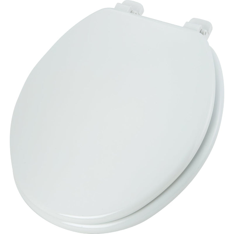 Home Impressions Round Closed Front White Wood Toilet Seat