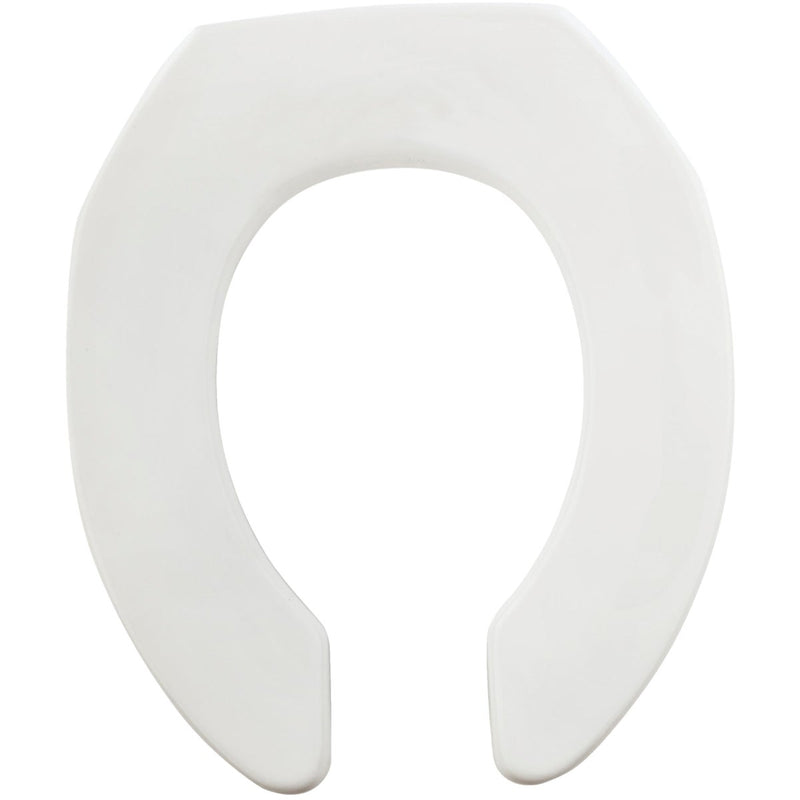 Mayfair Commercial STA-TITE Round Open Front White Toilet Seat