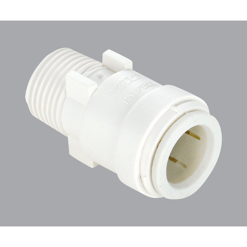 Watts Aqualock 3/8 In. CTS x 1/2 In. MPT Quick Connect Plastic Connector