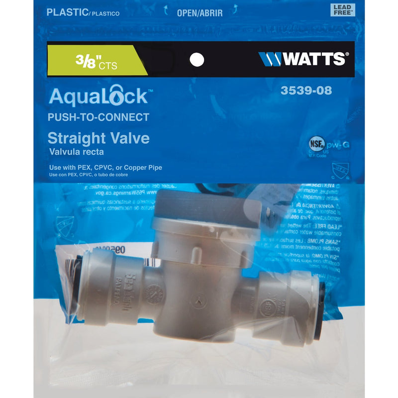 Watts 3/8 In. CTS X 3/8 In. QC Plastic Push Valve