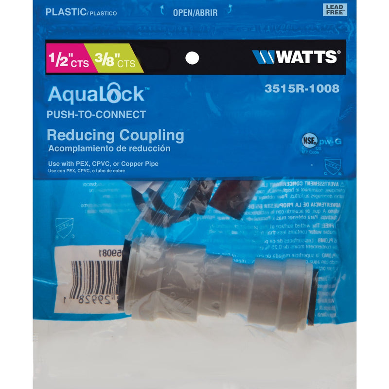 Watts 1/2 In. x 3/8 In. Reducer Quick Connect Plastic Coupling