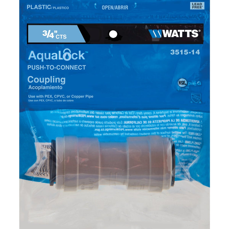 Watts 3/4 In. x 3/4 In. Quick Connect Plastic Coupling