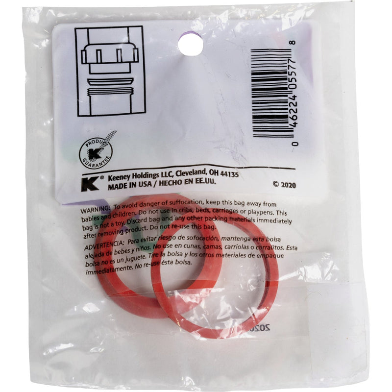 Keeney 1-1/2 In. x 1-1/4 In. Clear Poly Slip Joint Washers (2-Pack)