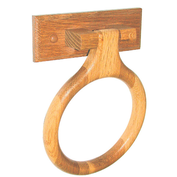 Home Impressions Sierra Medium Oak Solid Oak Towel Ring