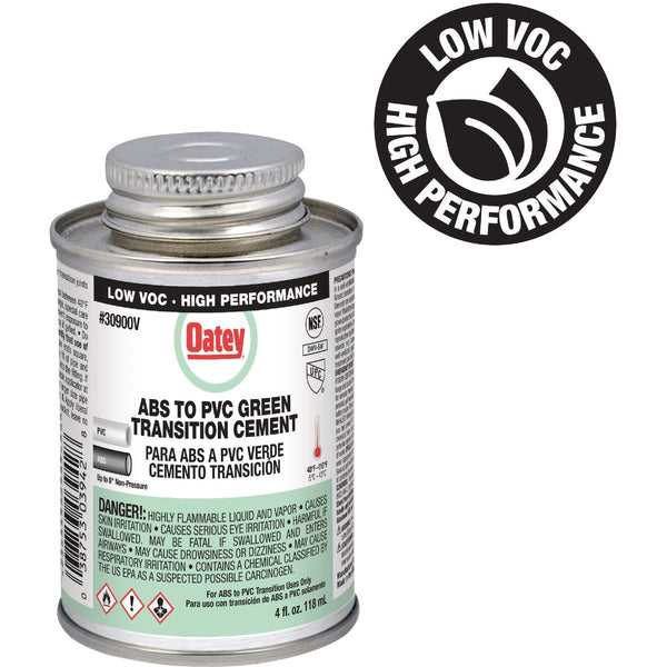 Oatey 4 Oz. Low Voc Medium Bodied ABS to PVC Green Transition PVC Cement