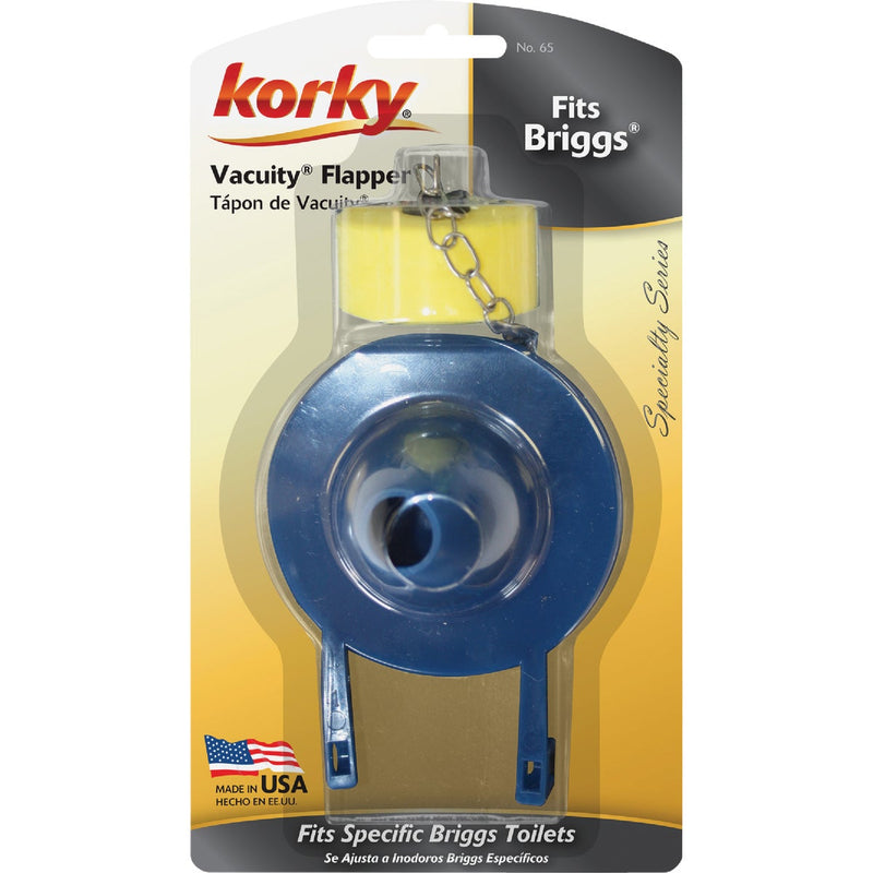 Korky Briggs Vacuity Toilets Rubber Flapper with Adjustable Float and Stainless Steel Chain