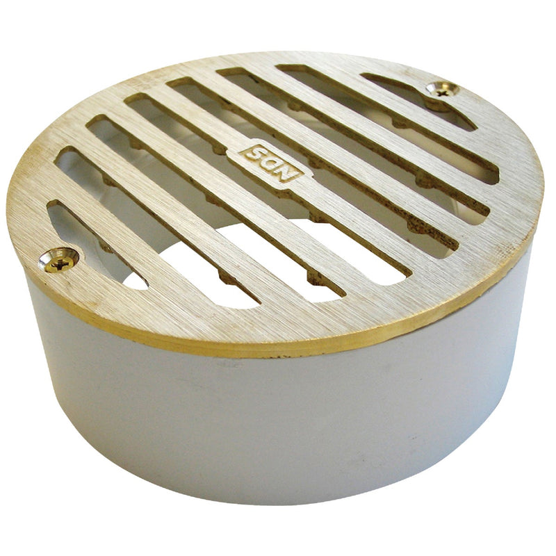 NDS 4 In. Satin Brass Solid Round Grate