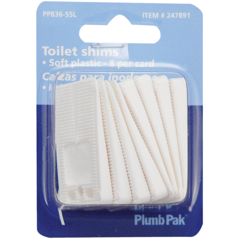 Plumb Pak White Plastic Toilet Shim (8-Pack)