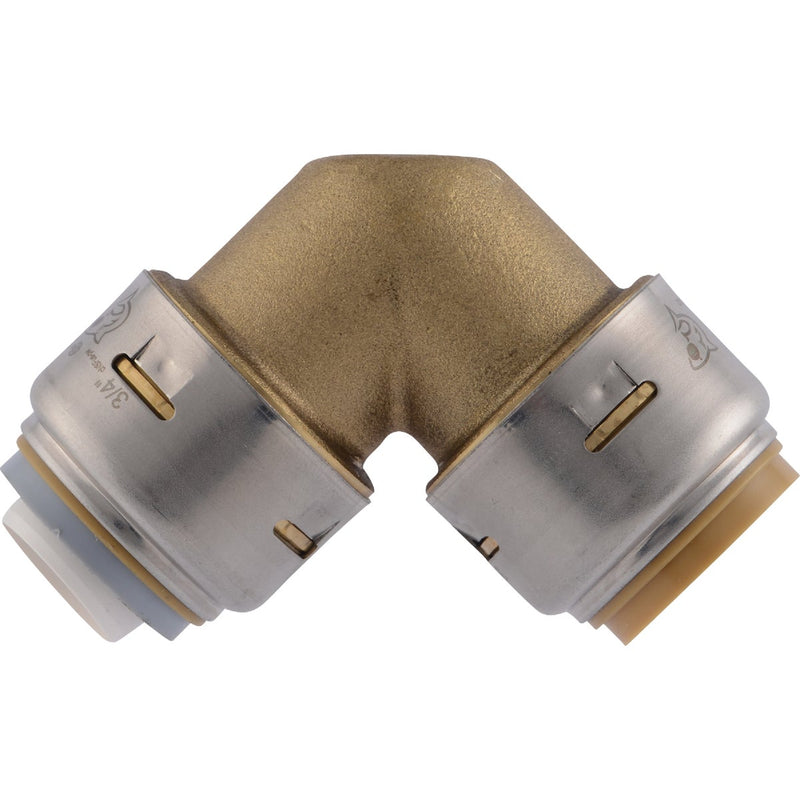 SharkBite 3/4 In. CTS x 3/4 In. Polybutylene 90 Deg. Push-to-Connect Conversion Brass Elbow