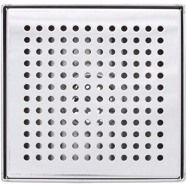 B&K 6 In. Square Shower Drain Zero Pattern Chrome