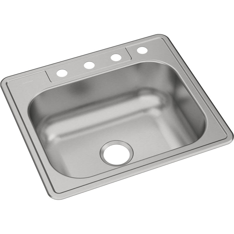 Elkay Dayton 25 In. x 22 In. x 8-1/16 In. Single Bowl Drop-In Kitchen Sink, Stainless Steel
