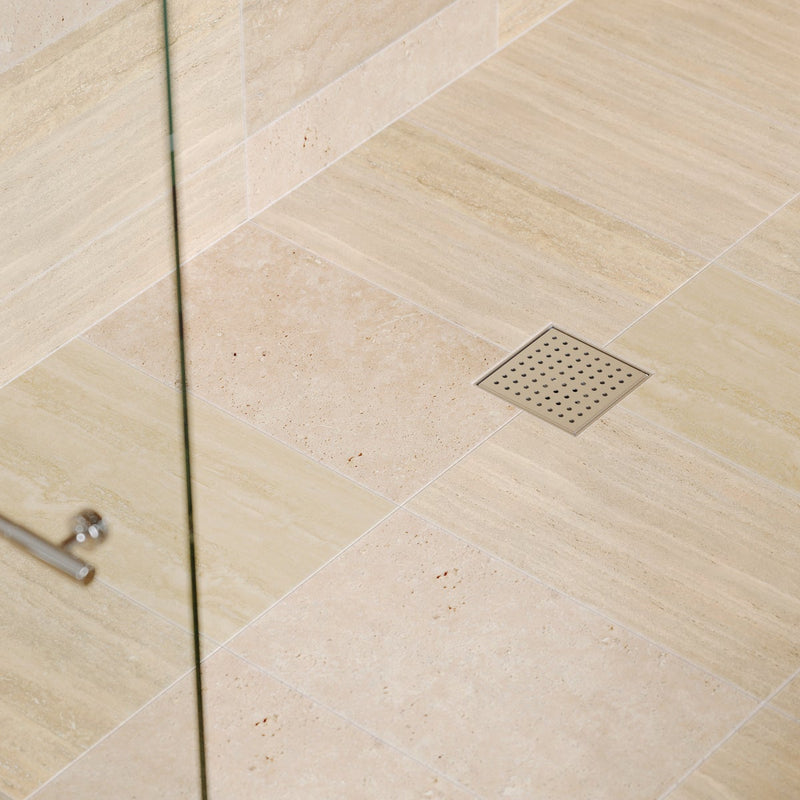 B&K 6 In. Square Shower Drain Zero Pattern Brushed Nickle