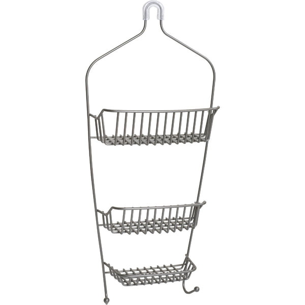 Zenna Home Satin Nickel 8.8 In. x 21 In. Shower Caddy