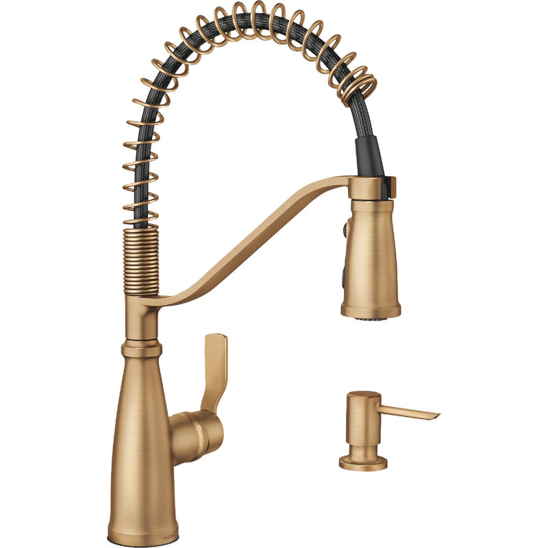 Moen Nolia 1-Handle Pull-Down Widespread Kitchen Faucet, Bronzed Gold