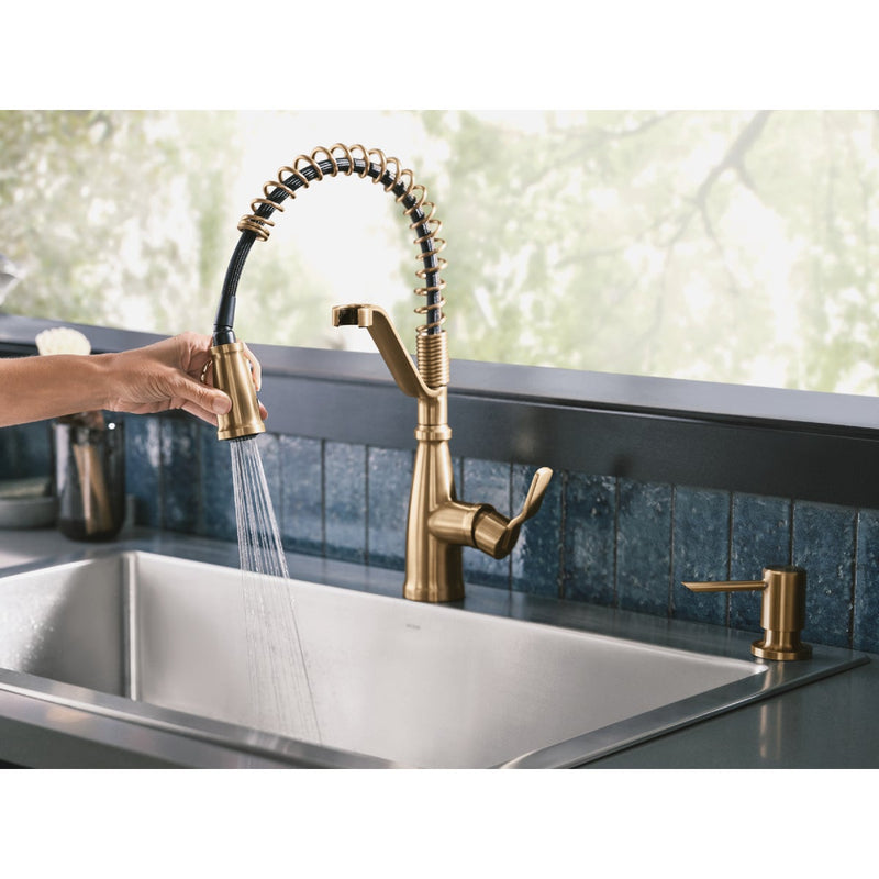 Moen Nolia 1-Handle Pull-Down Widespread Kitchen Faucet, Bronzed Gold