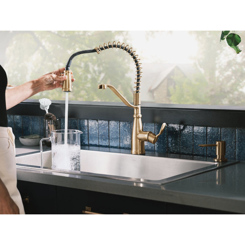 Moen Nolia 1-Handle Pull-Down Widespread Kitchen Faucet, Bronzed Gold