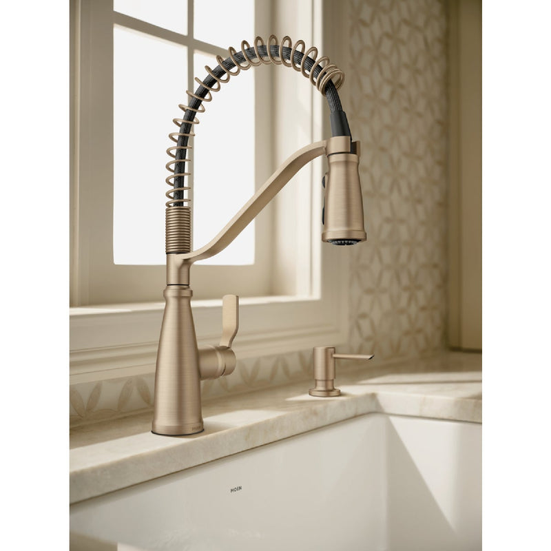 Moen Nolia 1-Handle Pull-Down Widespread Kitchen Faucet, Bronzed Gold