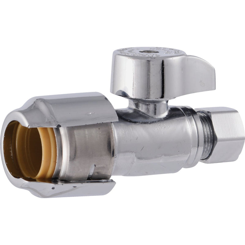 SharkBite 1/2 In. x 3/8 In. Compression Brass Straight Stop Valve (4-Pack)