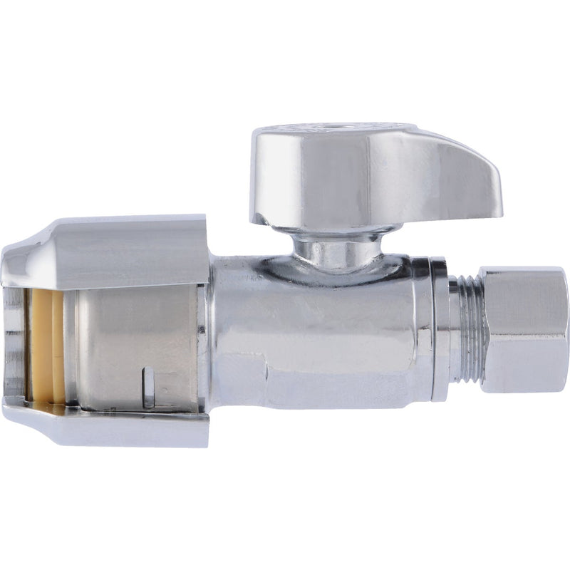 SharkBite 1/2 In. x 3/8 In. Compression Brass Straight Stop Valve (4-Pack)