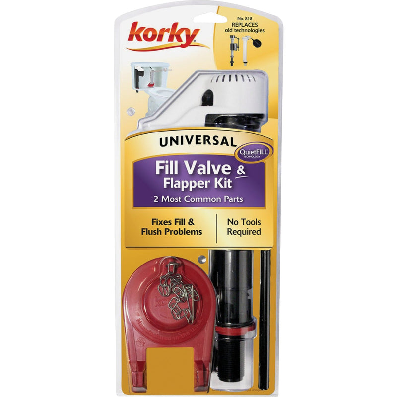 Korky Quietfill Fill Valve and Premium Flapper Kit