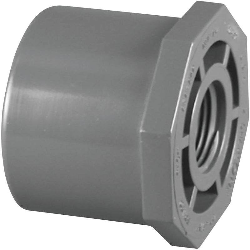 Charlotte Pipe 1-1/4 In. Spigot x 3/4 In. FIP Schedule 80 Reducing PVC Bushing