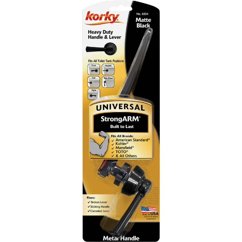 Korky StrongARM Universal Matte Black Tank Lever with Simple Handle