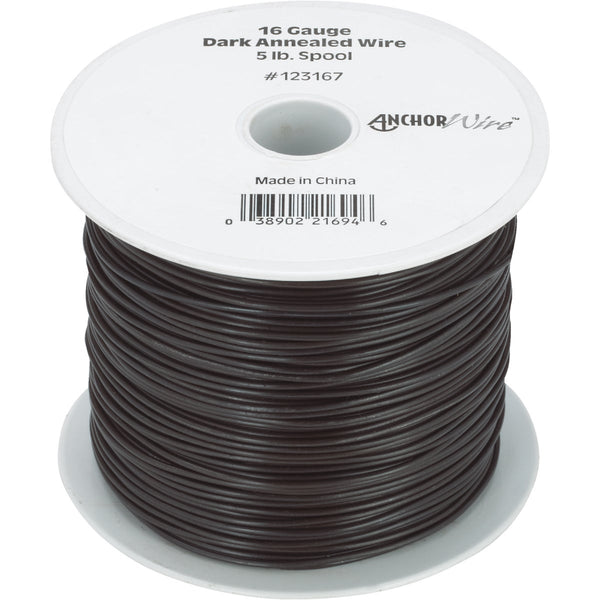 Hillman Anchor Wire 16 Ga. 5 Lb. Dark Annealed Steel Mechanics and Stovepipe General Purpose Wire, Spool