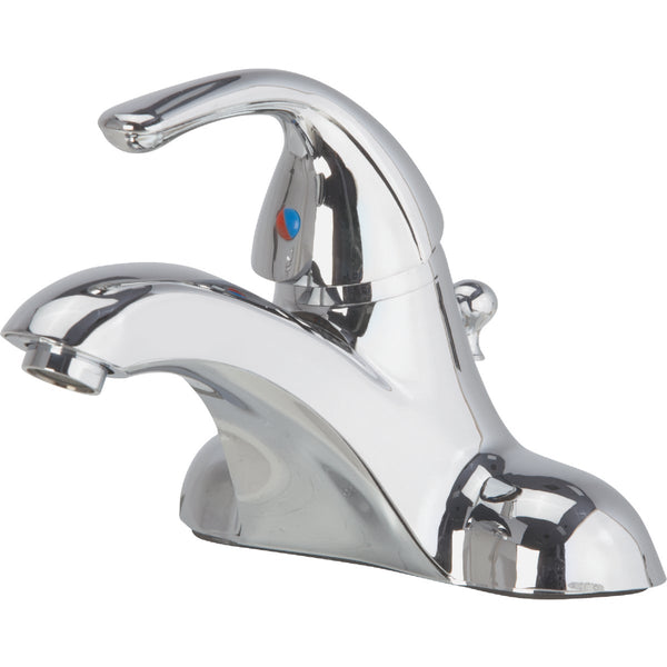 Home Impressions Chrome 1-Handle Lever 4 In. Centerset Bathroom Faucet with Pop-Up