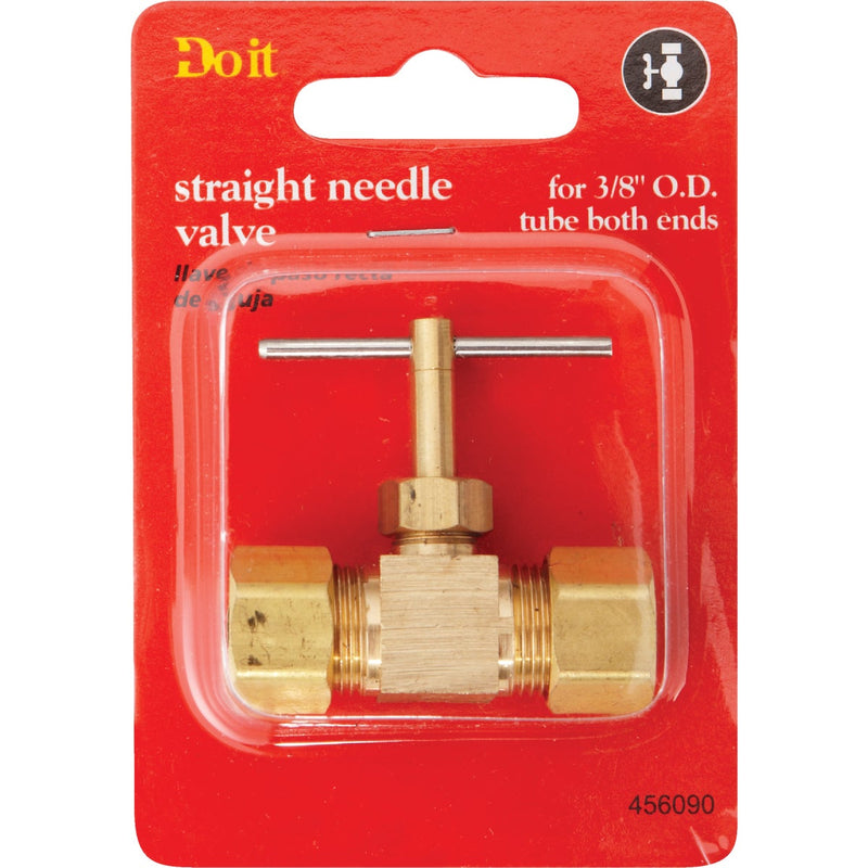 Do it Best 3/8 In. Tube x 3/8 In. Tube Brass Straight Needle Valve