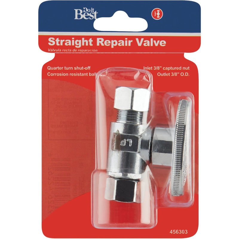 Do it Best 3/8 In. C X 3/8 In. OD Chrome Plated Brass Stop Valve