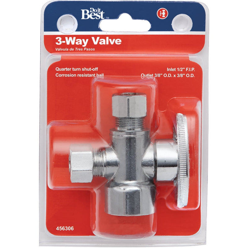 Do it Best 1/2 In. FIP x 3/8 In. OD x 3/8 In. OD Quarter Turn Angle Valve